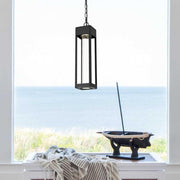 Amaris LED Outdoor Pendant Black by Lighting Design – Aluminium, Iron, and Glass, Black, Model OD604H15BK