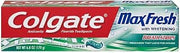 Colgate Max Fresh With Mini Breath Strips Whitening Toothpaste, Clean Mint 6 ounces (Pack of 4)