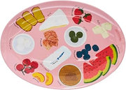 Sophistiplate Melamine Serving Tray by Meg Quinn – Pink Serving Platter for Summer with Placement Guide. Dishwasher Safe Tray for Charcuterie, Cheese, & Snacks.