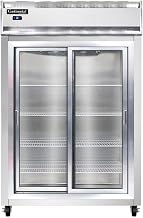 2R-SA-SGD Two Section Sliding Glass Door Refrigerator, Stainless Exterior