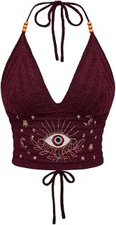 Women's 70s Crochet Tops Hippie Gothic Clothes Festival Outfits