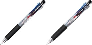 Tombow 55560 Reporter 3-Color Ballpoint Pen, Clear, 2-Pack