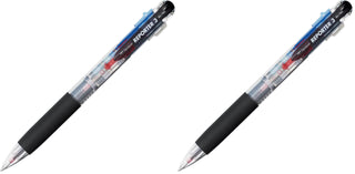 55560 Reporter 3-Color Ballpoint Pen by Tombow – 1 Count (Pack of 2), Metal, Clear, Model BC-TRC20
