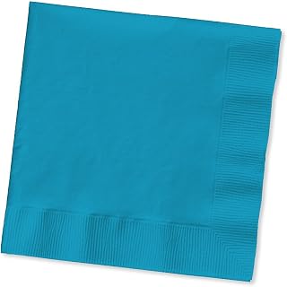 Creative Converting 50-Count Touch of Color 3-Ply Paper Beverage Napkins, Turquoise