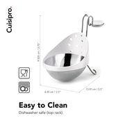 Stainless Steel Egg Poacher by Cuisipro – Size, 3.75 cubic_inches, Stainless Steel and Nylon, White, Yellow, Model CSP-747308
