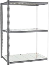 Global Industrial High Cap. Add-On Rack 60Wx48Dx84H 3 Levels Steel Deck 1300lb Per Level Gry