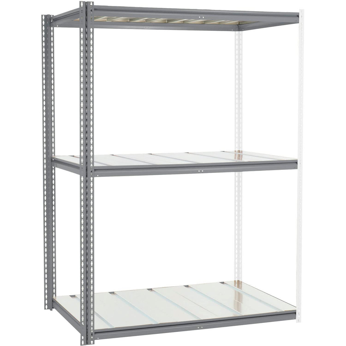 High Cap. Add-On Rack 60Wx48Dx60H 3 Levels Steel Deck 1300lb Per Level Gry by Global Industrial – Steel, Gray, Model 581051GY