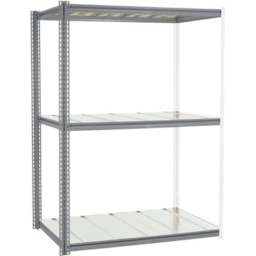 High Cap. Add-On Rack 60Wx24Dx60H 3 Levels Steel Deck 1300lb Per Level Gry by Global Industrial – Alloy Steel, Grey, Model 581049GY