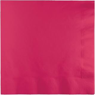 Creative Converting 20 Count Beverage Napkins, Hot Magenta