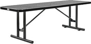 Global Industrial 8'L Rectangular Steel Dining Table, Expanded Metal, Black