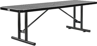 Global Industrial 8'L Rectangular Steel Dining Table, Expanded Metal, Black