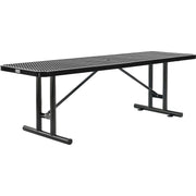 8'L Rectangular Steel Dining Table by Global Industrial – Steel, Black, Model 277570BK