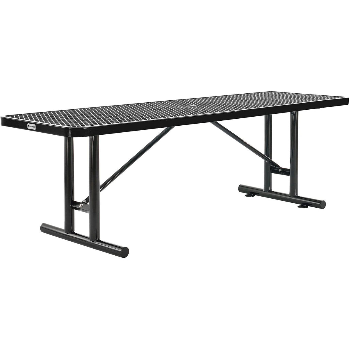 8'L Rectangular Steel Dining Table by Global Industrial – Steel, Black, Model 277570BK