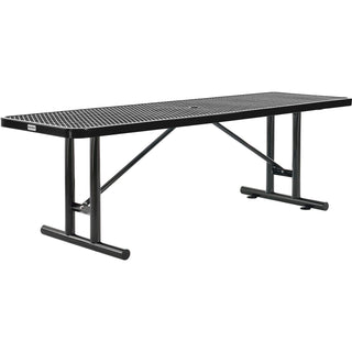 8'L Rectangular Steel Dining Table by Global Industrial – Steel, Black, Model 277570BK