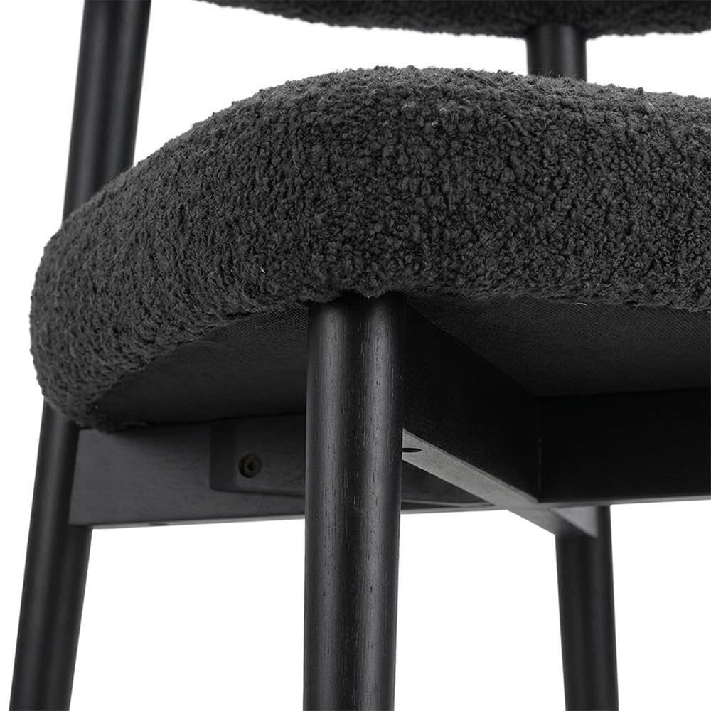 Boucle-Upholstered Side Chair with Ash Wood Legs by Starlight Canyon Home – Boucle, Black