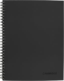 Cambridge Limited Business Notebook, Action Planner, 7-1/4" x 9-1/2", 80 Sheets, Flexible Soft Touch Cover, Wirebound, Gray (06122)