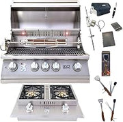 Lion Premium Grills 32-Inch Liquid Propane Grill L75000 and Double Side Burner with 5 in 1 BBQ Tool Set Best of Backyard Gourmet Package Deal