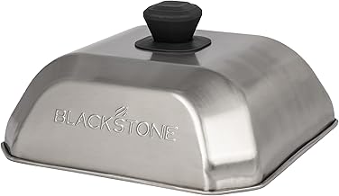 Stainless Steel Basting Cover, Medium, Square | Blackstone® 5555 Durable Heat-resistant Handle, Dishwasher Safe for Steaming Veggies, Melting Cheese & more