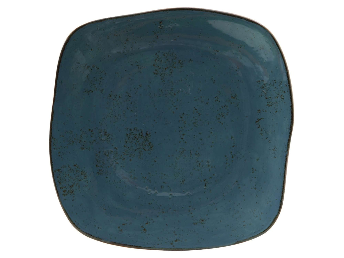 Artisan Geode Azure Square Plate 11" by Tuxton – 11", Ceramic, Azure Teal, Pack of 12, Model GGE-502