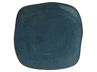Artisan Geode Azure Square Plate 11" by Tuxton – 11", Ceramic, Azure Teal, Pack of 12, Model GGE-502