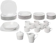 10 Strawberry Street 45-Piece Square Dinnerware Set, White