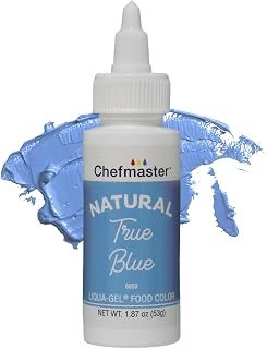 Plant‑Based Natural Liqua-Gel Food Coloring by Chefmaster, No Artificial Dyes, Gel Color for Icing, Frosting, Fondant, & Decorating, Quality Crafted in California USA (True Blue)