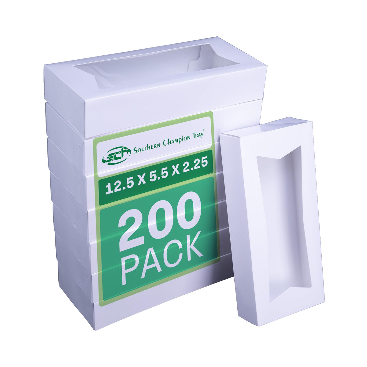 SOUTHERN CHAMPION TRAY 12-1/2" L x 5-1/2" W x 2-1/4" H - 200ct / White / 4.5 pounds Bakery Take Out Containers