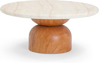 Tov Furniture Cynthia Travertine Concrete Indoor/Outdoor Coffee Table