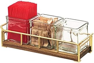 Cal-Mil 3714-46 Mid-Century Jar Organizer, 4.75" Height, 13.5" Width, 4.5" Length, Brass