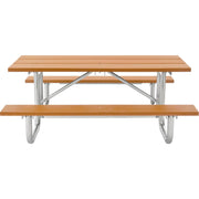 Outdoor 8'L Rectangular Picnic Table by Global Industrial – Recycled Plastic & Steel, Cedar, Model 271675CD