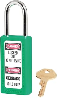 Master Lock 411KAS12GRN Lockout Padlock,KA,Green,3"H,PK12