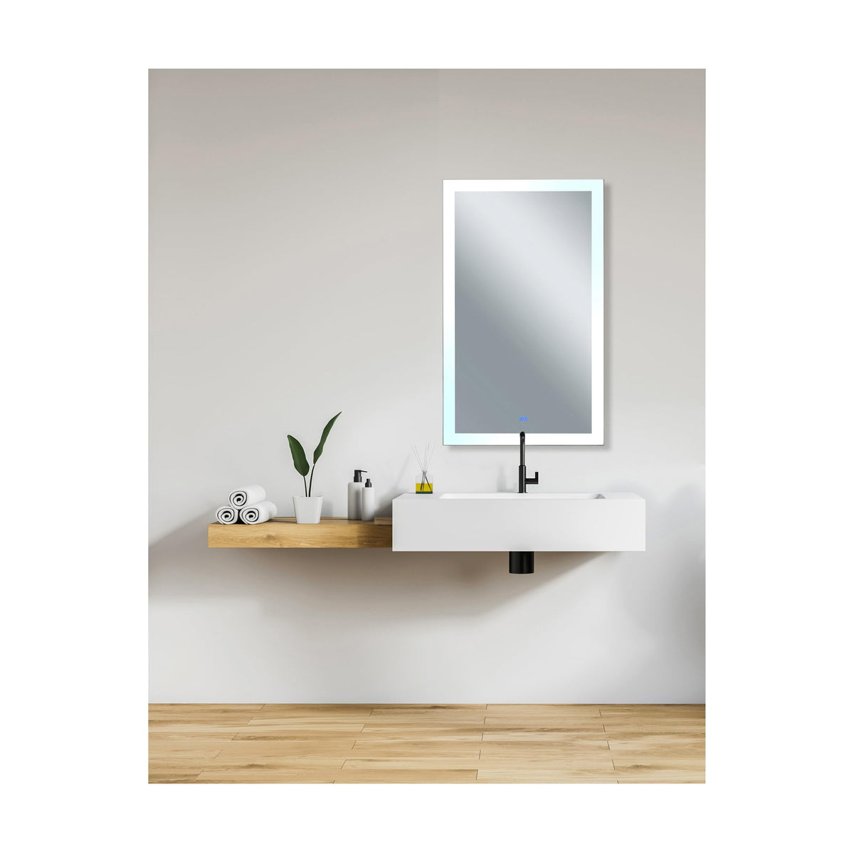 Abigail Rectangle Matte White LED 30 in. Mirror by CWI Lighting – 49"L x 29.5"W, Metal, White, Model 1233W30-49