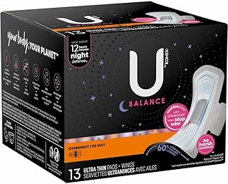 U by Kotex Ultra Thin Overnight Pads With Wings, 13 Count