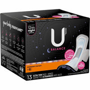 Ultra Thin Overnight Pads With Wings, 13 Count by U by Kotex – Model 54912
