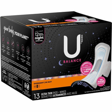 Ultra Thin Overnight Pads With Wings, 13 Count by U by Kotex – Model 54912