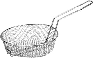 CAC Foodservice Breading Basket CBKR-8M Nickel Plated Medium Mesh 8 inch Diameter