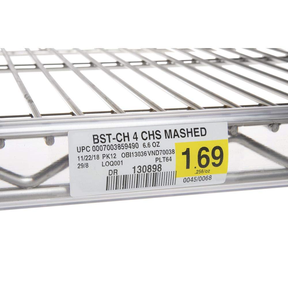 Kost Klip Clear Open Face C-Channel Data Strip for Wire Shelving - 47 5/8" L x 1 1/4" H by HUBERT – Clear, Model 109062