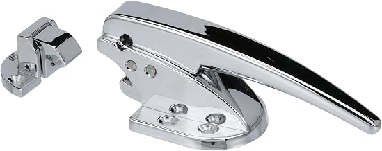 Component Hardware 6-3/4" L Chrome Plated Die Cast Adjustable Surface Mount Latch for Flush to 3/8" Offset