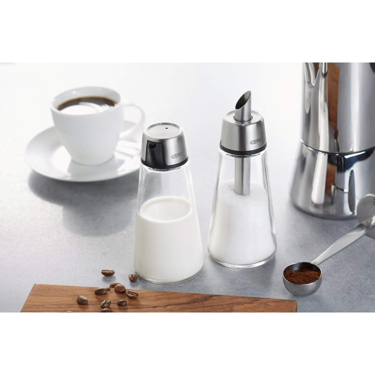 Sugar Dispenser by GEFU – 6,9 x 6,9 x 17,3 cm, 0.22 liters, Glass, Clear, Model GF24-33700