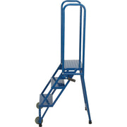 3 Step Modified Lock-N-Stock Folding Ladder by Ballymore – 28"L x 24"W x 25"H, Alloy Steel, Blue, Model LS32410
