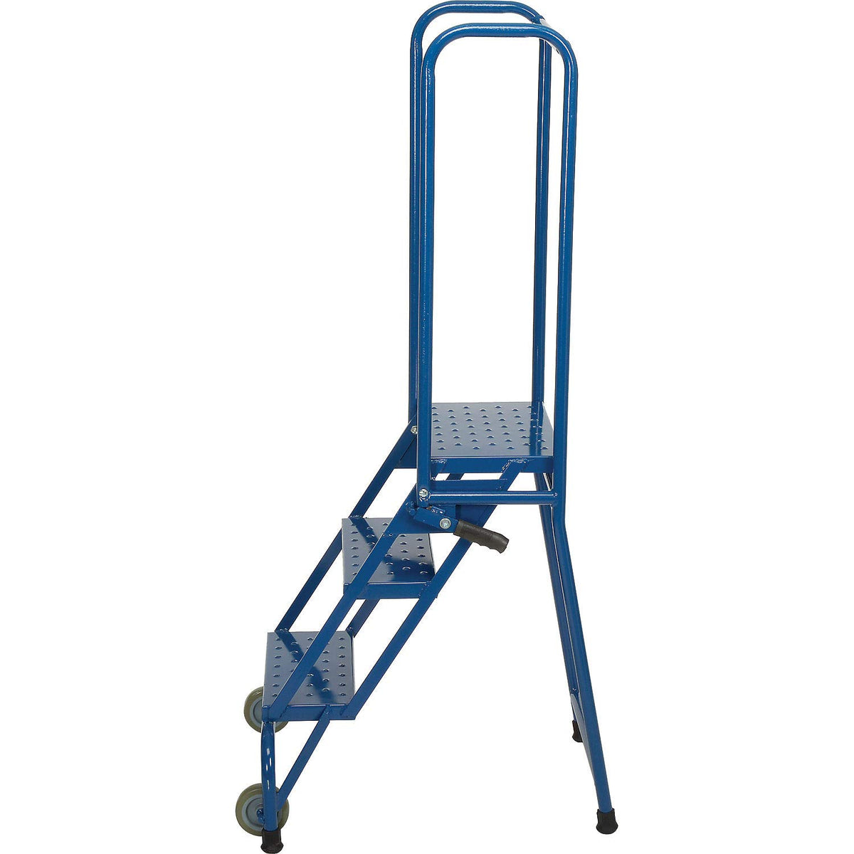 3 Step Modified Lock-N-Stock Folding Ladder by Ballymore – 28"L x 24"W x 25"H, Alloy Steel, Blue, Model LS32410