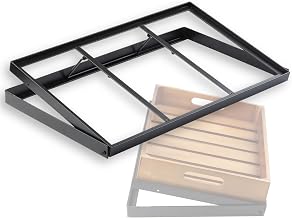 Tablecraft 11448 Gastronorm Metal Riser for Full-Size Crates, Folding Display Stand for Buffets and Retail, Powder-Coated Steel, 22" x 13.5" x 5", Black