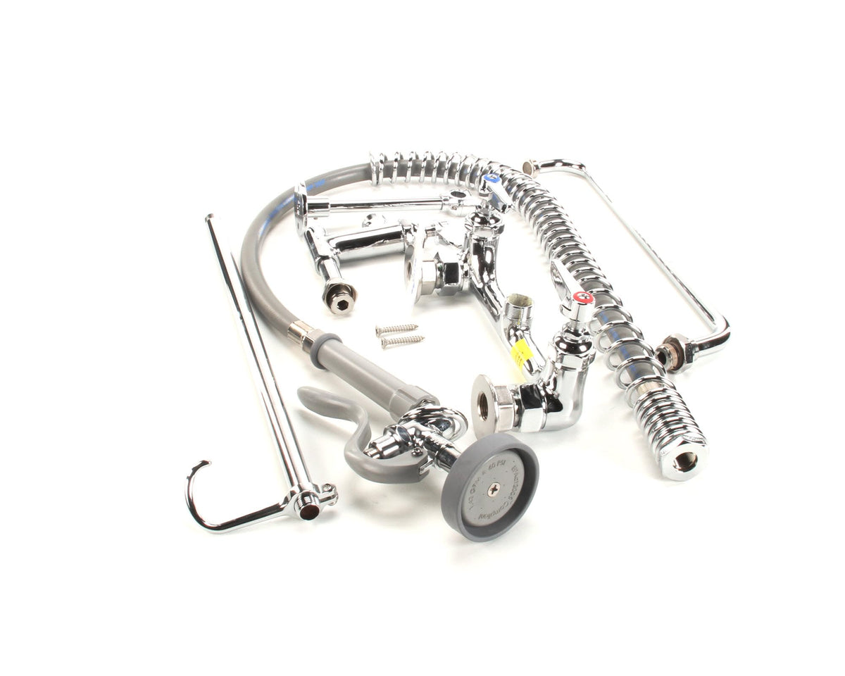 TS Brass Pre-Rinse Unit by T&S Brass – 28"L x 12"W x 38.56"H, Brass, Chrome, Model B-2187