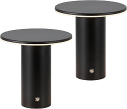 JONATHAN Y Gio Cordless Rechargeable LED Table Lamp 7.5", Black, Set of 2