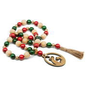 Christmas Garland with Holy Family by Intercession – Wood, Red/Beige/Gold, Model 603964106506