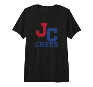 John Curtis Christian School Logo Cheer Premium Tri-Blend T-Shirt by John Curtis, River Ridge, LA 70123 – Polyester, Black, Model EDW5CYHQ5YN