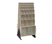 QUANTUM STORAGE SYSTEMS 20-1/4"D x 23-5/8"W x 52"H / 76 Drawers Tip Out Bin Stand Ivory / Black Open Storage Bins