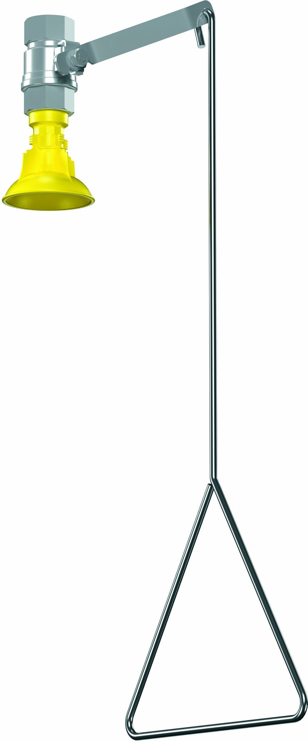 Galvanized Steel 1 Spray Head Vertical Supply Drench Shower with Plastic Showerhead by Bradley – Galvanized Steel, Yellow, Model S19-130