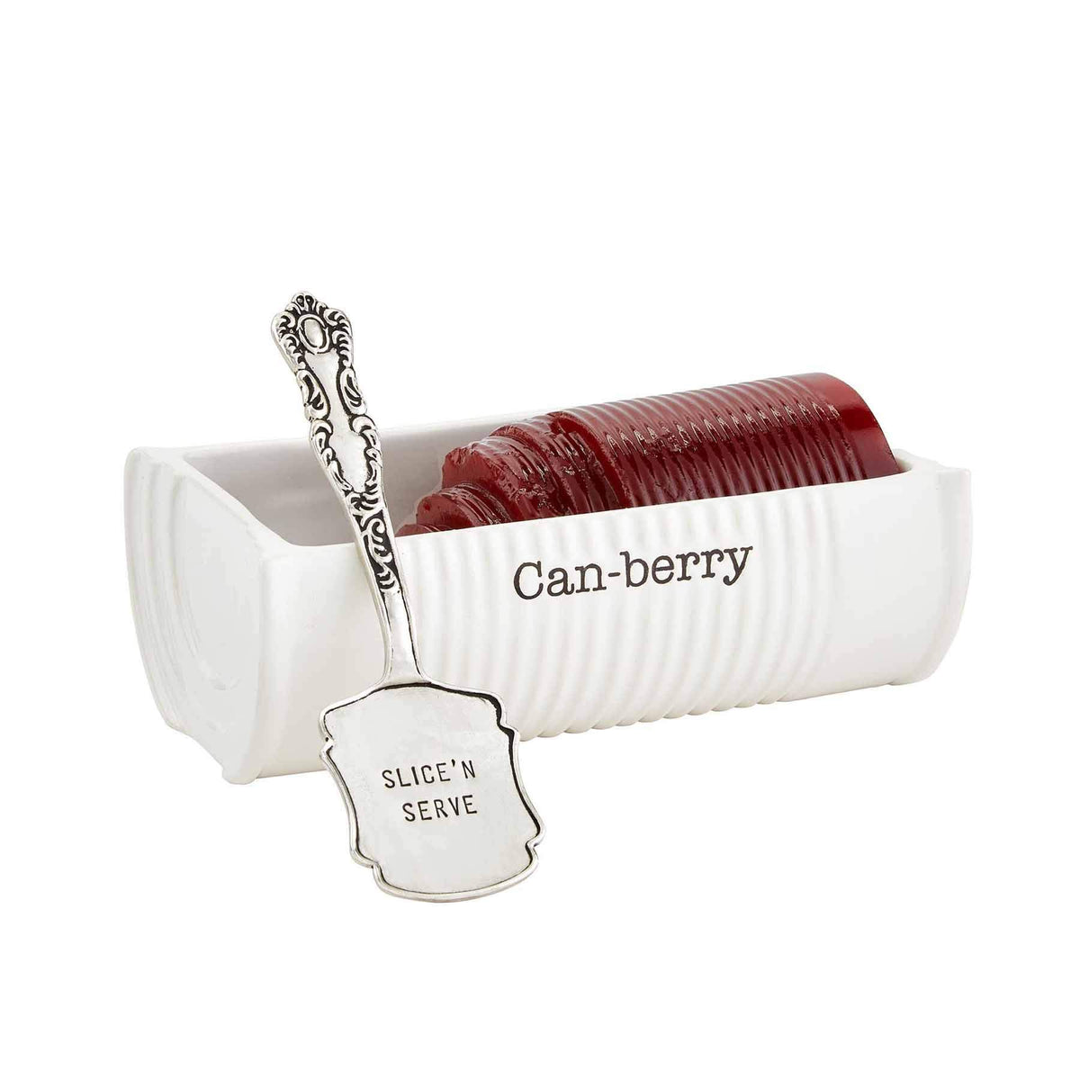 Mud Pie Ceramic Can-Berry Serving Dish With Spatula, White