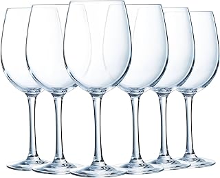 Chef & Sommelier Cabernet Collection - Set of 6 Tulip Wine Glasses with Stem 25cl - Shine, Transparency and High Resistance - Reinforced Packaging
